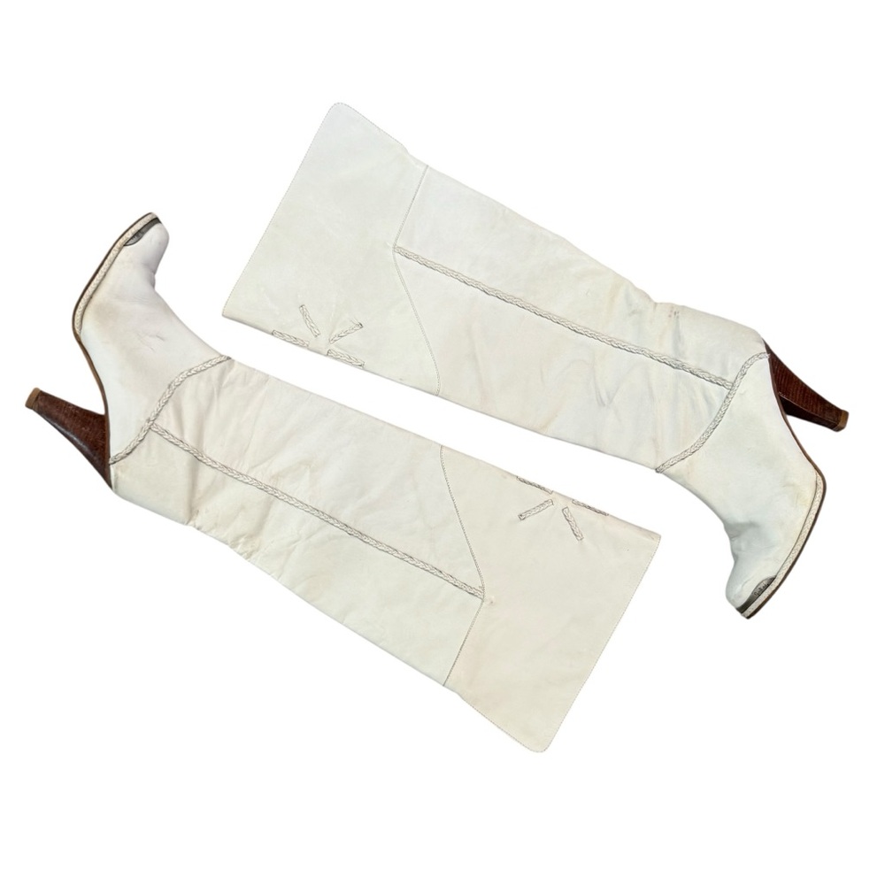 Vintage Zodiac Leather Over The Knee Western Boots